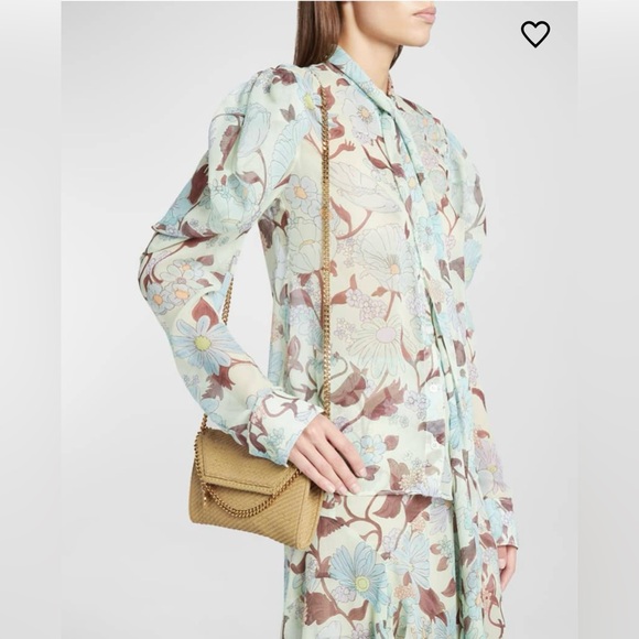 🎉🎉HP💃💃💃Stella McCartney NWT Falabella Mini Woven Vegan Suede Crossbody Bag - Picture 2 of 7